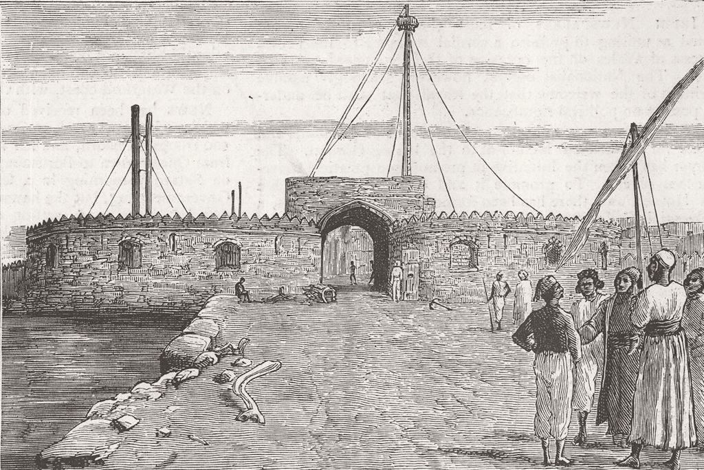 ERITREA. Red Sea. town gate of Massawa 1885 old antique vintage print picture